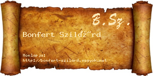 Bonfert Szilárd névjegykártya